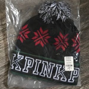 VS pink holiday beanie